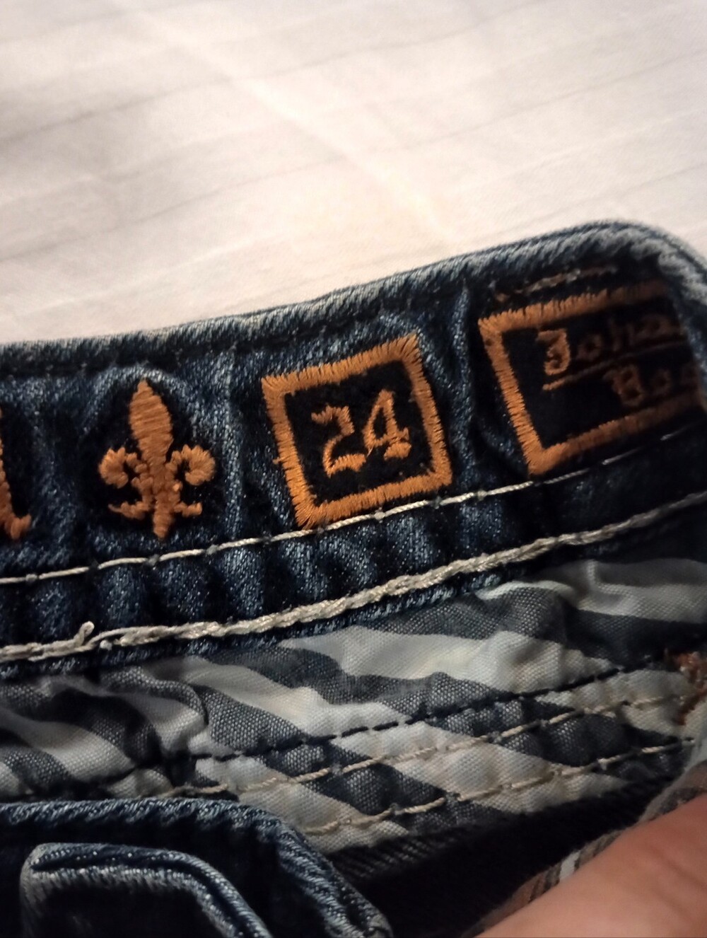 Rock Revival Women's Dark Blue Bootcut Jeans with White Contrast Stitching - Picture 5 of 5